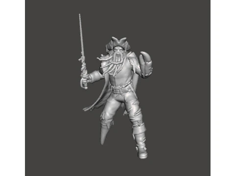 DAVY JONES KAPITAN MINIATUROWY MODEL GRY FANTASY RPG DND Model do druku 3D