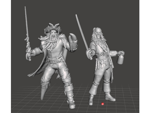 DAVY JONES CAPTAIN MINIATURE MODEL FANTASY GAMES RPG DND 3Dプリントモデル