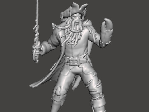 DAVY JONES CAPTAIN MINIATURE MODEL FANTASY GAMES RPG DND 3Dプリントモデル