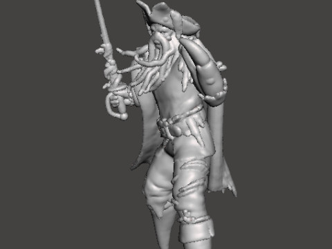 DAVY JONES CAPTAIN MINIATURE MODEL FANTASY GAMES RPG DND 3Dプリントモデル