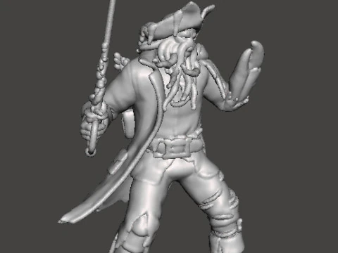 ДЭВИ ДЖОНС КАПИТАН МИНИАТЮРНАЯ МОДЕЛЬ ФЭНТЕЗИ ИГРЫ РПГ DND 3D Принт Модель