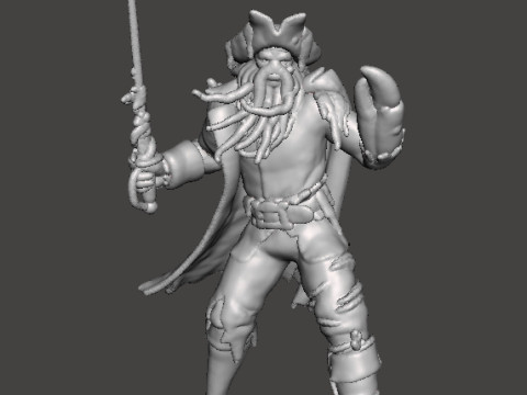 DAVY JONES CAPTAIN MINIATURE MODEL FANTASY GAMES RPG DND 3Dプリントモデル