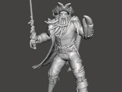 ДЭВИ ДЖОНС КАПИТАН МИНИАТЮРНАЯ МОДЕЛЬ ФЭНТЕЗИ ИГРЫ РПГ DND 3D Принт Модель