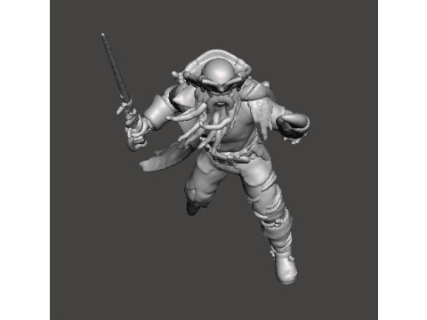 DAVY JONES CAPTAIN MINIATURE MODEL FANTASY GAMES RPG DND 3Dプリントモデル