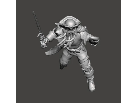 ДЭВИ ДЖОНС КАПИТАН МИНИАТЮРНАЯ МОДЕЛЬ ФЭНТЕЗИ ИГРЫ РПГ DND 3D Принт Модель