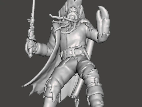 ДЭВИ ДЖОНС КАПИТАН МИНИАТЮРНАЯ МОДЕЛЬ ФЭНТЕЗИ ИГРЫ РПГ DND 3D Принт Модель