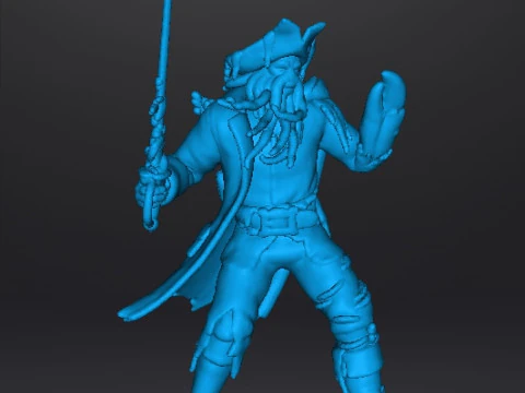 ДЭВИ ДЖОНС КАПИТАН МИНИАТЮРНАЯ МОДЕЛЬ ФЭНТЕЗИ ИГРЫ РПГ DND 3D Принт Модель