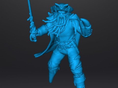 DAVY JONES CAPTAIN MINIATURE MODEL FANTASY GAMES RPG DND 3Dプリントモデル