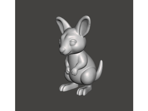 LITTLE KANGAROO FIGURE STATUE SCULPTURE MODEL ANIMAL KAWAII 3D printmodel