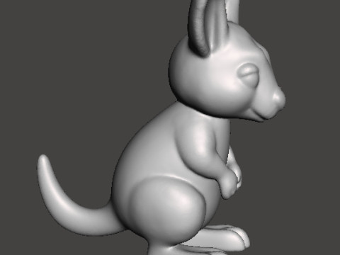 LITTLE KANGAROO FIGURE STATUE SCULPTURE MODEL ANIMAL KAWAII Model Cetak 3D