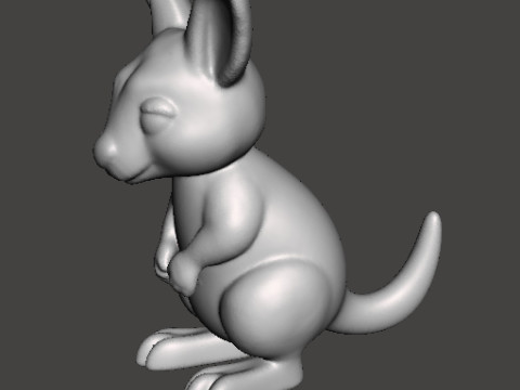 LITTLE KANGAROO FIGURE STATUE SCULPTURE MODEL ANIMAL KAWAII Model Cetak 3D