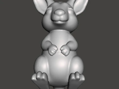 KLEINE KANGOEROE FIGUUR STANDBEELD BEELDHOUWWERK MODEL DIER KAWAII 3D printmodel