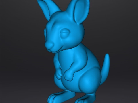 LITTLE KANGAROO FIGURE STATUE SCULPTURE MODEL ANIMAL KAWAII Model Cetak 3D