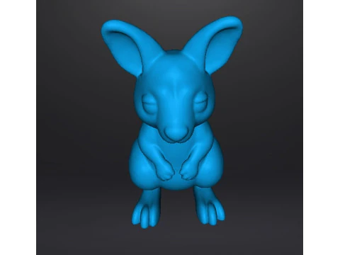 KLEINE KANGOEROE FIGUUR STANDBEELD BEELDHOUWWERK MODEL DIER KAWAII 3D printmodel