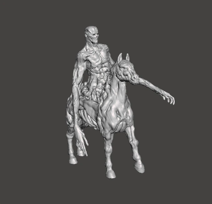 NUCKELAVEE CREATURE MODEL FIGURE FOR HORROR AND FANTASY GAMES RPG DND 3D Print Model .c4d .max .obj .3ds .fbx .stl .blend 