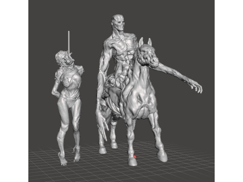NUCKELAVEE CREATURE MODEL FIGURE FOR HORROR AND FANTASY GAMES RPG DND 3D Print Model
