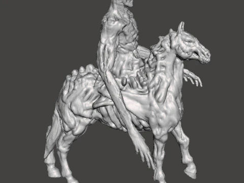 NUCKELAVEE CREATURE MODEL FIGURE FOR HORROR AND FANTASY GAMES RPG DND 3D Print Model