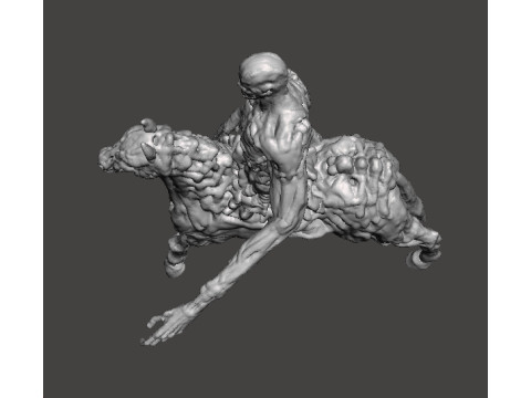 NUCKELAVEE CREATURE MODEL FIGURE FOR HORROR AND FANTASY GAMES RPG DND 3D Print Model