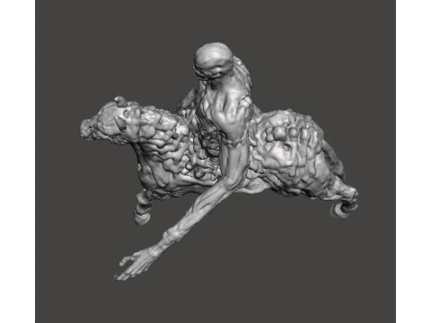 NUCKELAVEE CREATURE MODEL FIGURE FOR HORROR AND FANTASY GAMES RPG DND 3D Print Model