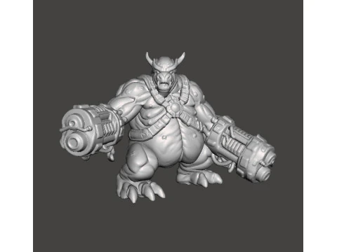 FIGURINE MINIATURE DE D&Eacute;MON MANCUBUS DOOM64 POUR JEUX FANTAISIE OU SCIFI RPG DND Modèles 3D en vedette