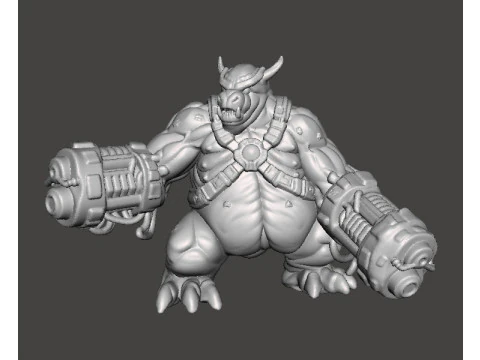 DOOM64 MANCUBUS DEMON MINIATURE MODEL FIGURE FOR FANTASY OR SCIFI GAMES RPG DND 3D Print Model