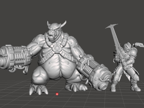 DOOM64 MANCUBUS DEMON MINIATURE MODEL FIGURE FOR FANTASY OR SCIFI GAMES RPG DND 3D प्रिंट मॉडल