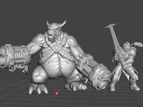 DOOM64 MANCUBUS DEMON MINIATURE MODEL FIGURE FOR FANTASY OR SCIFI GAMES RPG DND 3D Print Model