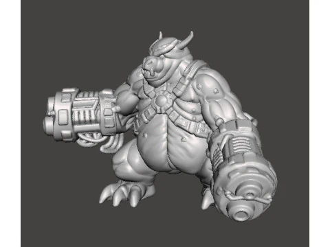 DOOM64 MANCUBUS DEMON MINIATURE MODEL FIGURE FOR FANTASY OR SCIFI GAMES RPG DND 3D Print Model