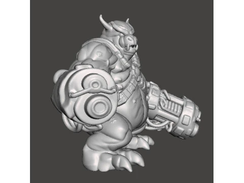 DOOM64 MANCUBUS DEMON MINIATURE MODEL FIGURE FOR FANTASY OR SCIFI GAMES RPG DND 3D Print Model