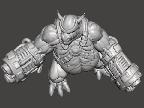 DOOM64 MANCUBUS DEMON MINIATURE MODEL FIGURE FOR FANTASY OR SCIFI GAMES RPG DND 3D प्रिंट मॉडल
