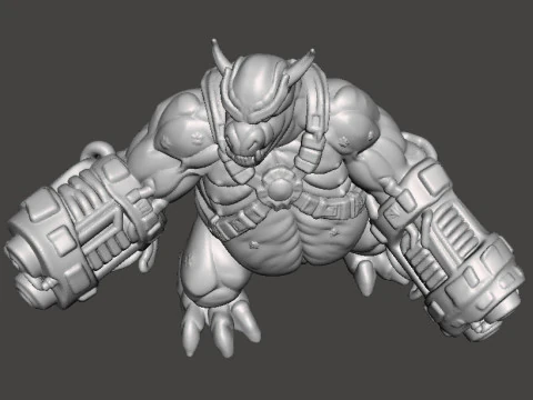 DOOM64 MANCUBUS DEMON MINIATURE MODEL FIGURE FOR FANTASY OR SCIFI GAMES RPG DND 3D Print Model