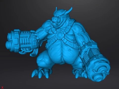 DOOM64 MANCUBUS DEMON MINIATURE MODEL FIGURE FOR FANTASY OR SCIFI GAMES RPG DND 3D Print Model