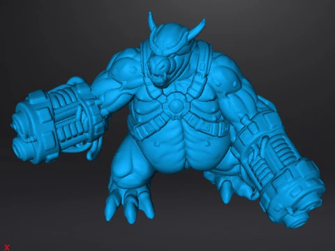 DOOM64 MANCUBUS DEMON MINIATURE MODEL FIGURE FOR FANTASY OR SCIFI GAMES RPG DND 3D Print Model