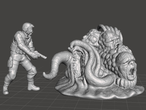 ALIEN STORM TENTACLE MONSTER CREATURE MODEL FIGURE FOR HORROR AND FANTASY GAMES RPG DND 3D printmodel