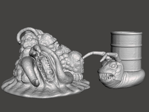 ALIEN STORM SNAIL DRUM MONSTER CREATURE MODEL FIGURE FOR HORROR AND FANTASY GAMES RPG DND 3D Print Model