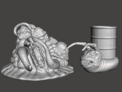 ALIEN STORM SNAIL DRUM MONSTER CREATURE MODEL FIGURE FOR HORROR AND FANTASY GAMES RPG DND 3D Print Model