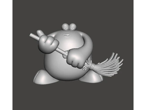 TRAP DOOR BERK WITH BROOM FANTASY FIGURE MODEL TOY SCULPTURE 3D Print Model