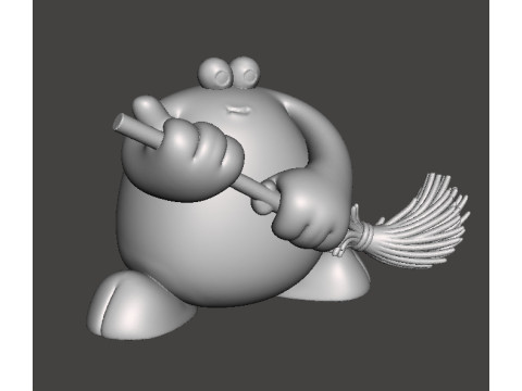TRAP DOOR BERK WITH BROOM FANTASY FIGURE MODEL TOY SCULPTURE 3D 打印模型