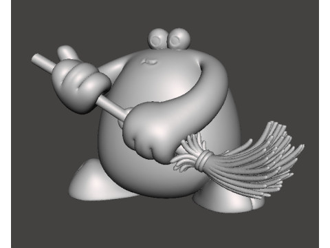 TRAP DOOR BERK WITH BROOM FANTASY FIGURE MODEL TOY SCULPTURE 3D 打印模型