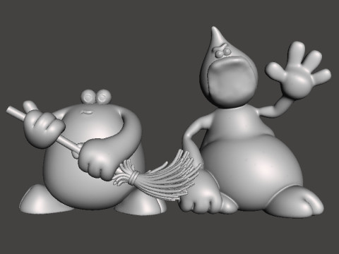TRAP DOOR BERK WITH BROOM FANTASY FIGURE MODEL TOY SCULPTURE 3D 打印模型