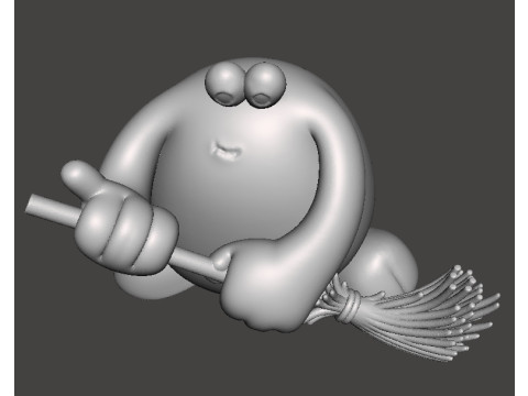 TRAP DOOR BERK WITH BROOM FANTASY FIGURE MODEL TOY SCULPTURE 3D 打印模型