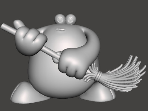TRAP DOOR BERK WITH BROOM FANTASY FIGURE MODEL TOY SCULPTURE 3D 打印模型