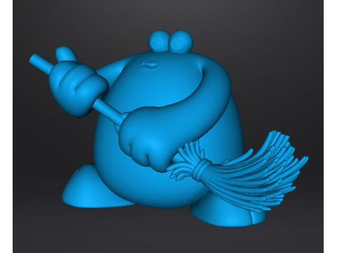 TRAP DOOR BERK WITH BROOM FANTASY FIGURE MODEL TOY SCULPTURE 3D 打印模型