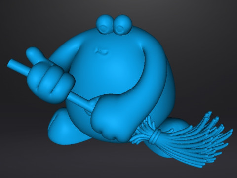 TRAP DOOR BERK WITH BROOM FANTASY FIGURE MODEL TOY SCULPTURE 3D 打印模型