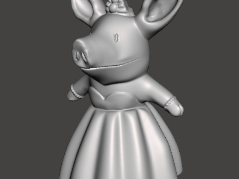 OLIVIA THE PIG OPERA SINGER FIGURE MODEL TOY STATUE ORNAMENT FOR KIDS Model Cetak 3D