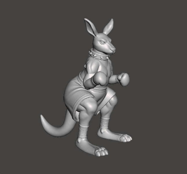 STREETS OF RAGE ROO MINIATURE MODEL FOR FANTASY GAMES RPG DND 3D 打印模型 .c4d .max .obj .3ds .fbx .stl .blend 