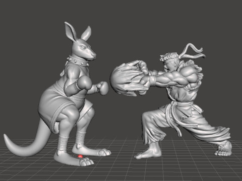 STREETS OF RAGE ROO MINIATURE MODEL FOR FANTASY GAMES RPG DND 3D 打印模型