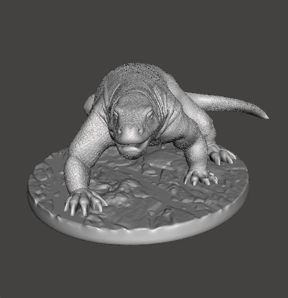 巨蜥巨蜥逼真雕塑模型动物野生动物 3D 打印模型 .c4d .max .obj .3ds .fbx .stl .blend