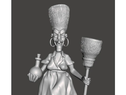 Ornamen Patung Patung Model Figur RUE BROCA WITCH LA SORCIERE Model Cetak 3D