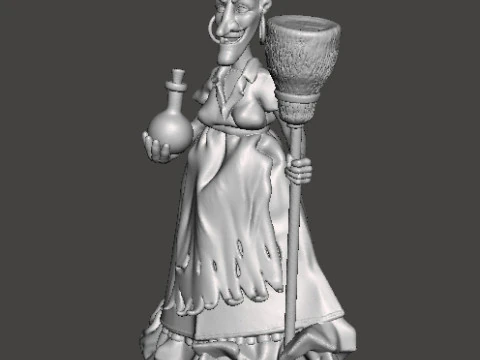 Ornamen Patung Patung Model Figur RUE BROCA WITCH LA SORCIERE Model Cetak 3D